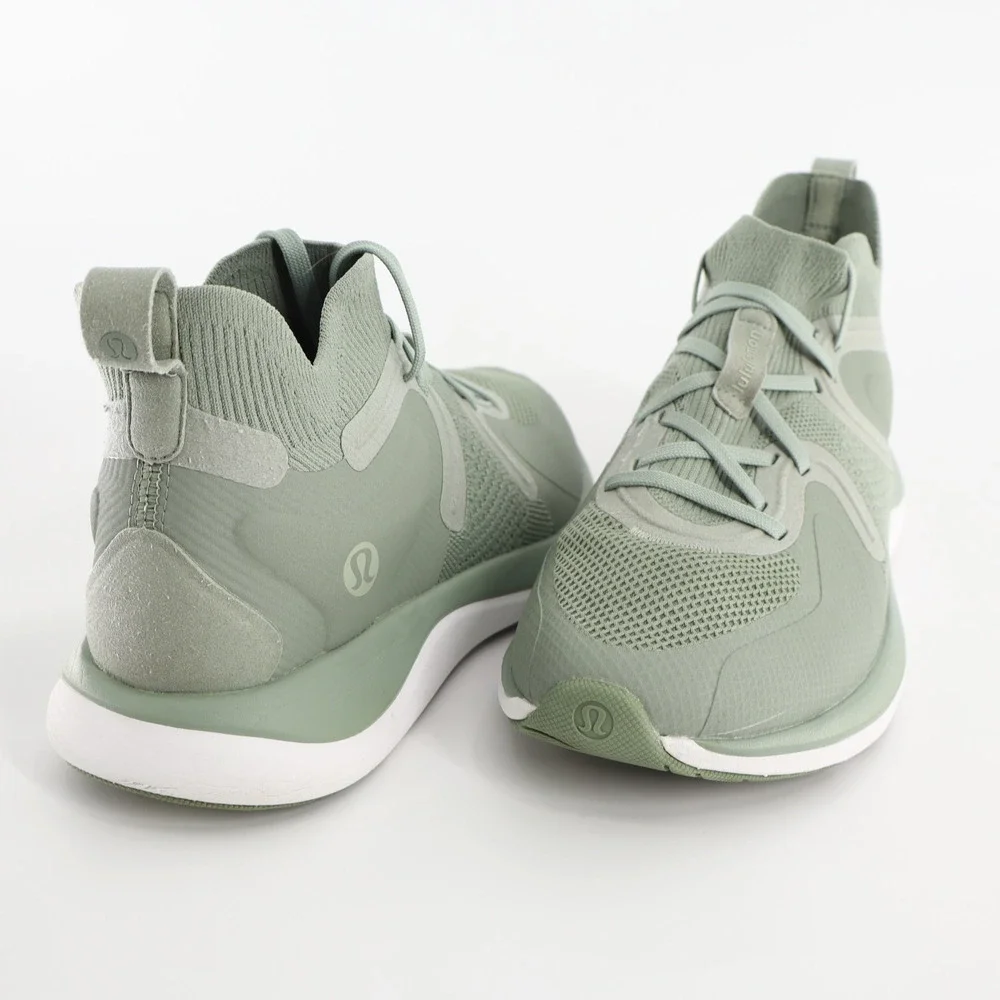 Lululemon Women Sz 7.5 Chargefeel 2 Mid Workout Shoe Palm Court Light Sage White